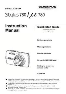 Olympus Mju Digital 780 manual. Camera Instructions.